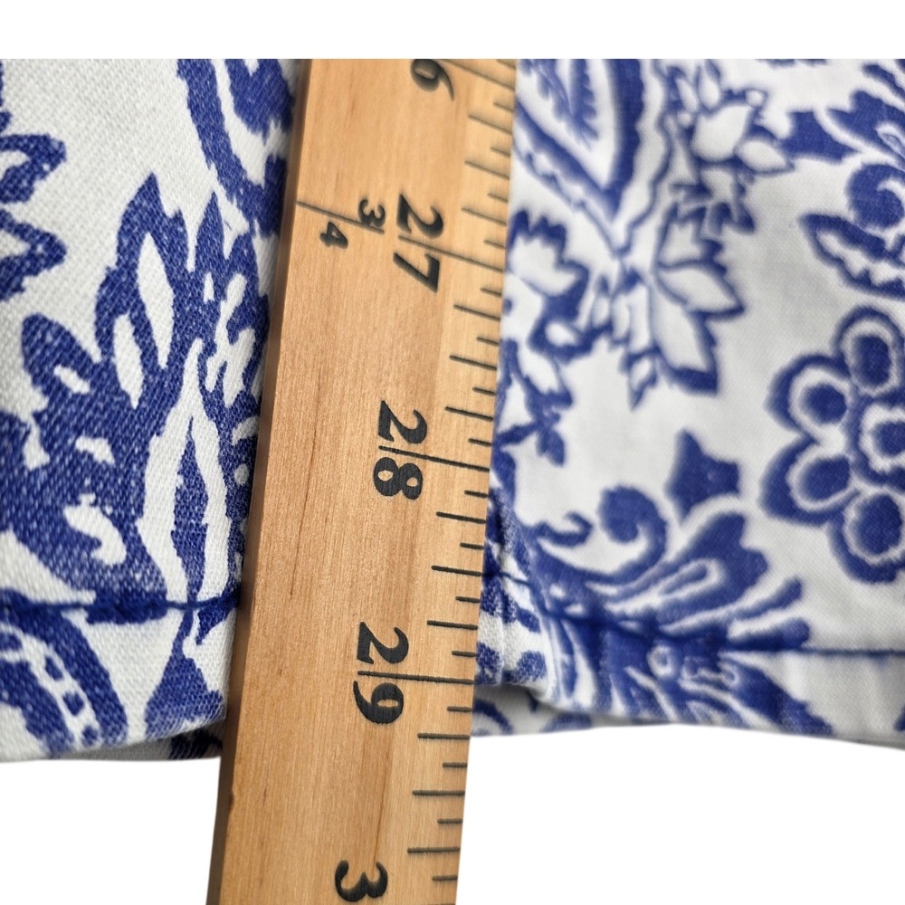 Boho DG2 Diane Gilman Jeans Womens 16 Blue Floral Damask Print Cropped Stretch - Picture 6 of 8